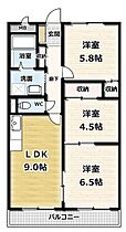 サウスヴィラ田辺 205 ｜ 京都府京田辺市田辺南里（賃貸マンション3LDK・2階・60.90㎡） その2