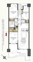 リーベスト西千葉 3LDKの間取図画像