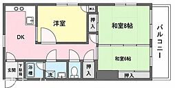 中田ビル 3LDKの間取図画像
