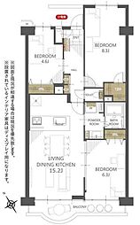 新松戸ファミールハイツ2号棟 3LDKの間取図画像