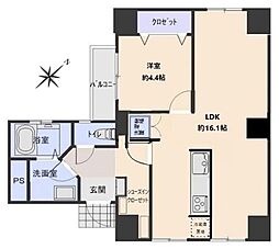 ポルテール行徳 1LDKの間取図画像
