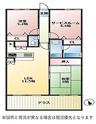 バームハイツ西船橋 2SLDKの間取図画像