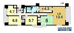 チッタ北二ツ坂 4LDKの間取図画像