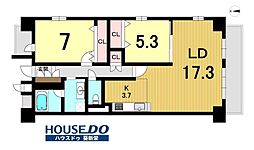 プリモーラ丸の内 2LDKの間取り