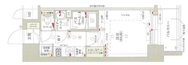 ポルト・ボヌール梅田WEST ｜大阪府大阪市北区大淀南3丁目(賃貸マンション1K・2階・22.11㎡)の写真 その2