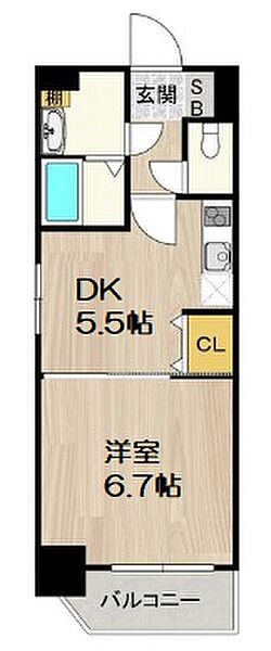 CITY SPIRE九条I ｜大阪府大阪市西区九条1丁目(賃貸マンション1DK・5階・29.51㎡)の写真 その2