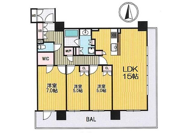 ブランズタワー御堂筋本町 ｜大阪府大阪市中央区南本町4丁目(賃貸マンション3LDK・19階・81.89㎡)の写真 その2