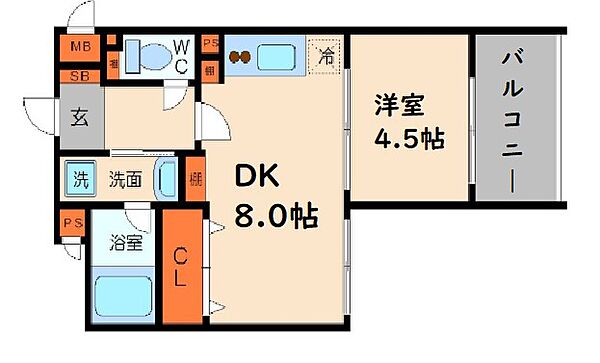 イグレック南本町 ｜大阪府大阪市中央区博労町1丁目(賃貸マンション1LDK・4階・30.85㎡)の写真 その2