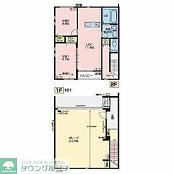 ｂｅｌｌ　Ｃｏｕｒａｇｅ（ベル　クラージュ） 1階2LDKの間取り