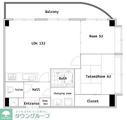 グリーンガーデンI 1階2LDKの間取り