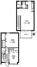 バンブーガーデン 1階2LDKの間取り