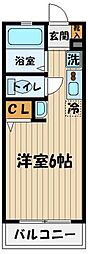ブロス・Ｋ 2階1Kの間取り