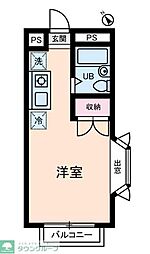 アズヴェール石神井 2階ワンルームの間取り