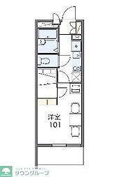 レオパレスＭｉｌｋｙＷａｙ 3階1Kの間取り