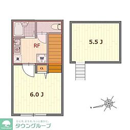 バーミープレイス国分寺(バーミープレイスコクブンジ) 2階1Kの間取り