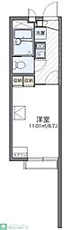 レオパレスクレスト 1階1Kの間取り