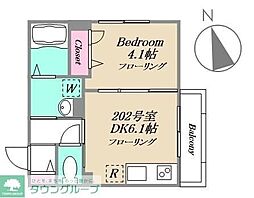 Ｃ．ＭＡＲＫ　Ａｖｅｎｕｅ 2階1DKの間取り