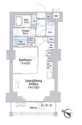 イストワール阿佐ヶ谷 4階1LDKの間取り