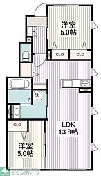 Casa Verde(カーサ ヴェルデ) 2LDKの間取図画像