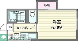 メゾン・ド・三恵 1Kの間取図画像