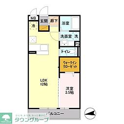 花水木I 1LDKの間取図画像