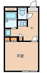 レオパレスラビドール1 1Kの間取図画像