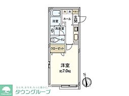 アゼリアコート 1Kの間取図画像