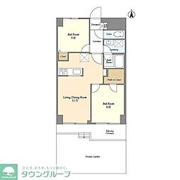 ロイヤルキャステージ恋ケ窪 2LDKの間取図画像