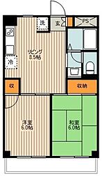 ウイング.シティ立花 2LDKの間取図画像
