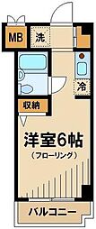 チェリーコート武蔵小金井 1Kの間取図画像