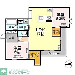 樹楽 2LDKの間取図画像