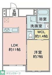 ラシーネセレッソ 1LDKの間取図画像