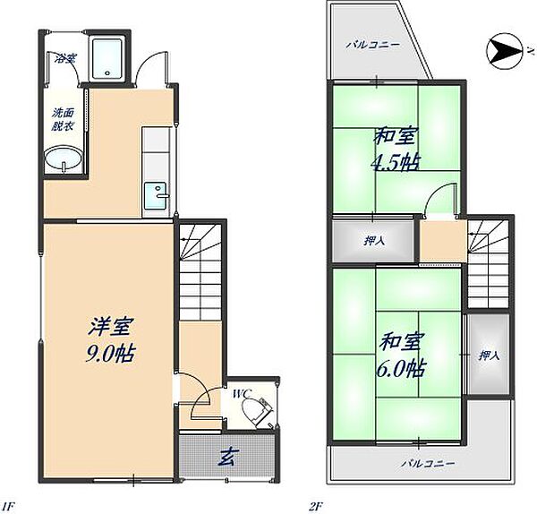 大阪府東大阪市若江東町2丁目5-14　貸家 ｜大阪府東大阪市若江東町2丁目(賃貸一戸建3DK・1階・48.56㎡)の写真 その2