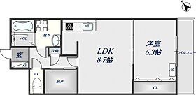 ロゼオ八尾 403 ｜ 大阪府八尾市東久宝寺2丁目（賃貸マンション1LDK・4階・38.58㎡） その2