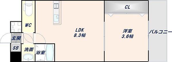 スワンズシティ大阪エスクレア ｜大阪府大阪市東成区大今里南3丁目(賃貸マンション1LDK・8階・29.62㎡)の写真 その2