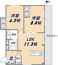 大阪府東大阪市御厨中1丁目（賃貸マンション2LDK・4階・52.64㎡） その2