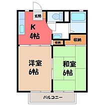 栃木県栃木市城内町2丁目（賃貸アパート2K・2階・35.91㎡） その2