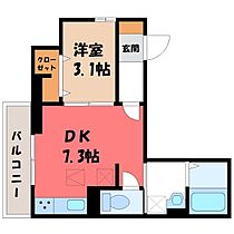 栃木県小山市三峯1丁目（賃貸アパート1DK・1階・28.04㎡） その2