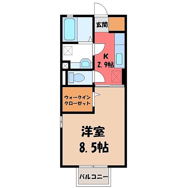 茨城県筑西市一本松(賃貸アパート1K・1階・30.03㎡)の写真 その2