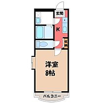 栃木県小山市城東5丁目（賃貸マンション1K・3階・26.69㎡） その2