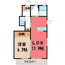 エコルドソレイユ  ｜ 栃木県下都賀郡野木町大字丸林（賃貸アパート1LDK・1階・45.82㎡） その2