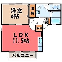 栃木県栃木市都賀町合戦場（賃貸アパート1LDK・1階・43.02㎡） その2