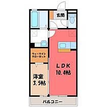 ロータス フローラ B  ｜ 栃木県小山市駅東通り1丁目（賃貸アパート1LDK・3階・37.53㎡） その2