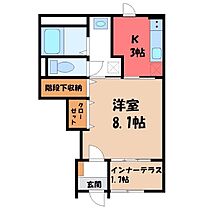 栃木県栃木市今泉町1丁目（賃貸アパート1K・1階・33.86㎡） その2