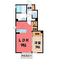 栃木県栃木市本町（賃貸アパート1LDK・1階・33.18㎡） その2