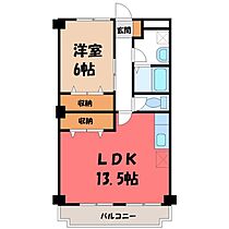 栃木県小山市粟宮1丁目（賃貸マンション1LDK・3階・48.50㎡） その2