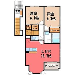 モダンパレス 2階2LDKの間取り