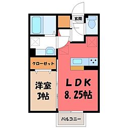 ヘルシーホーム the 4th 1階1LDKの間取り