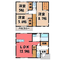 東北本線 小山駅 バス22分 城南中東下車 徒歩32分