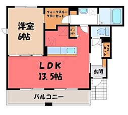 ジョアニーナ 1階1LDKの間取り